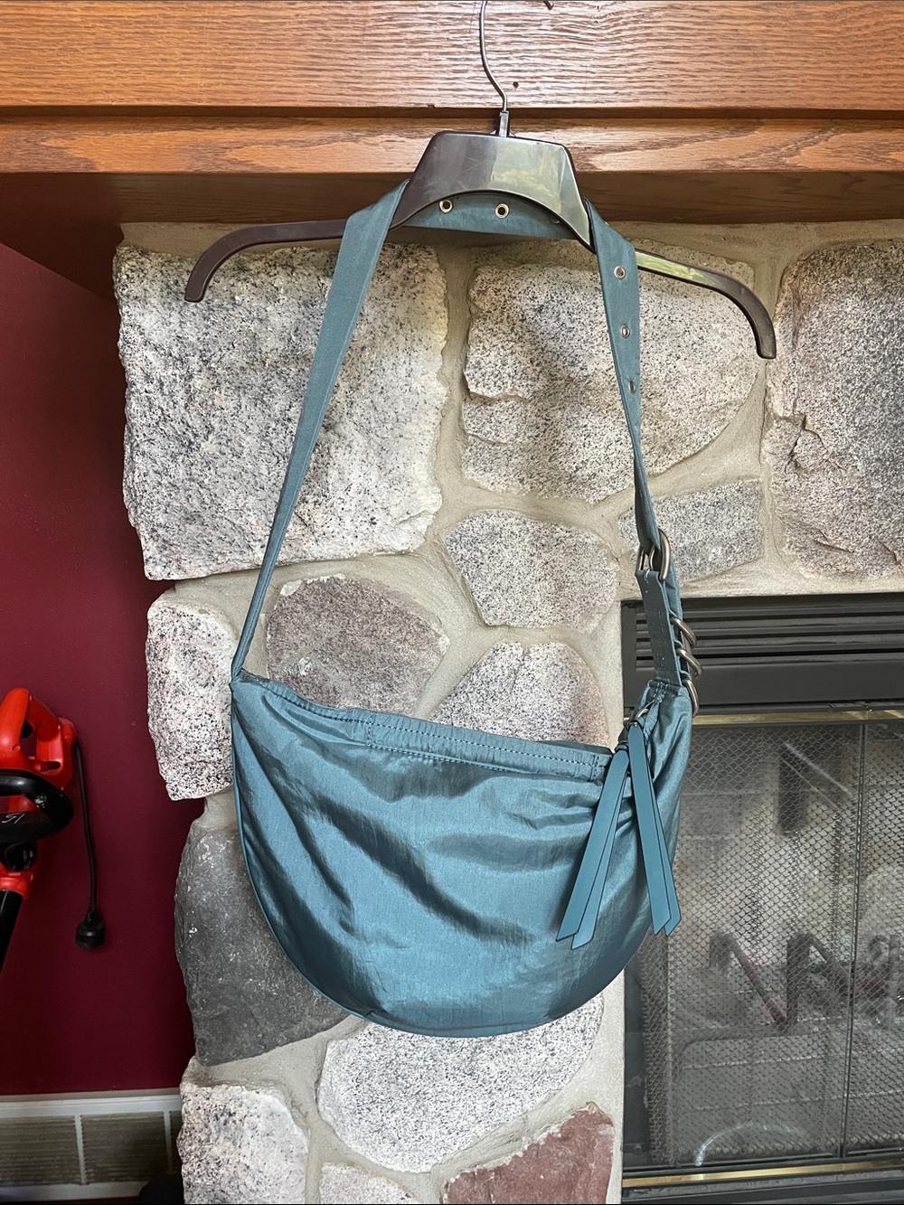 rag & bone  Spire Nylon Shoulder Hobo Bag Teal color